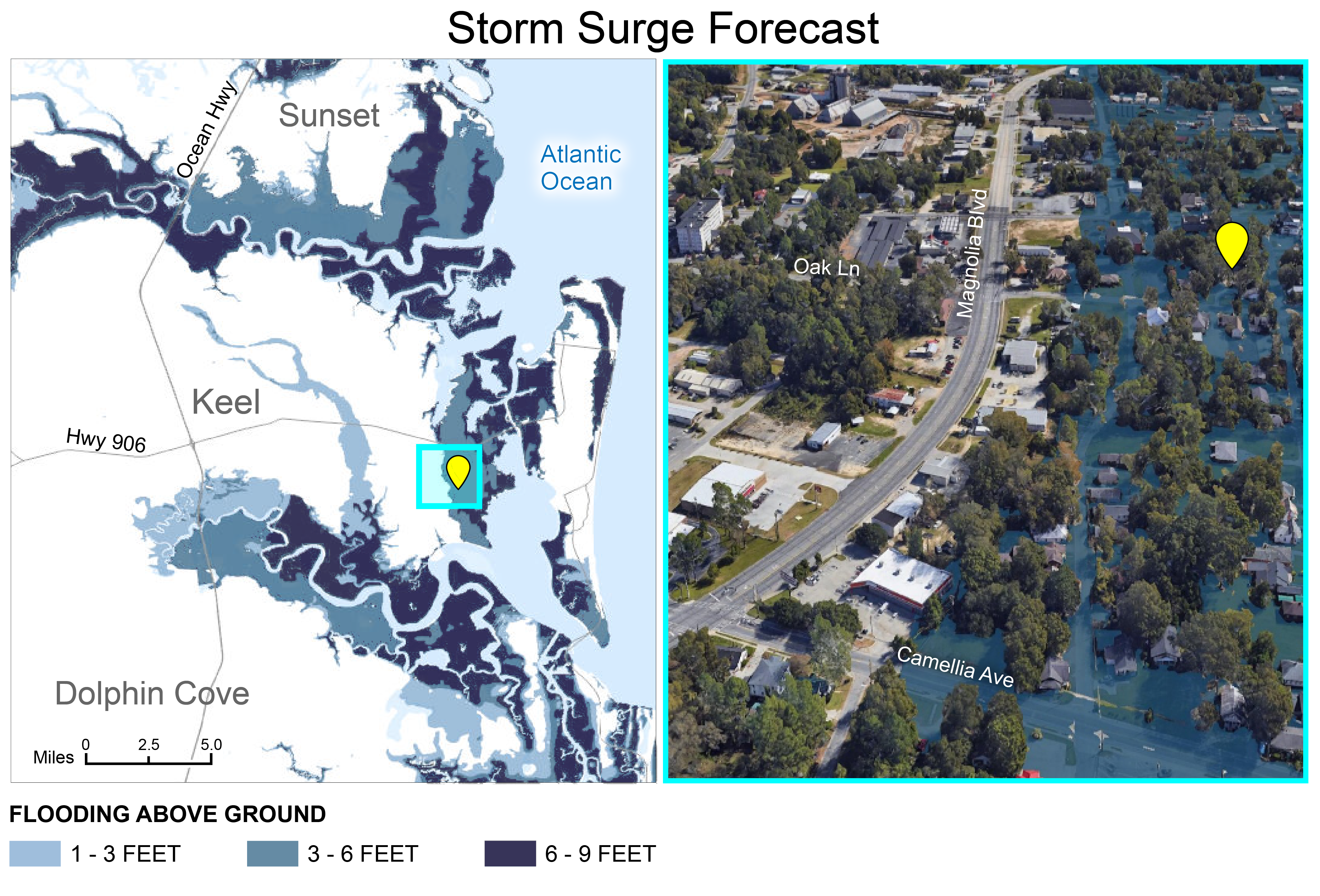 Communicating geospatially varying risk of storm surge to diverse audiences