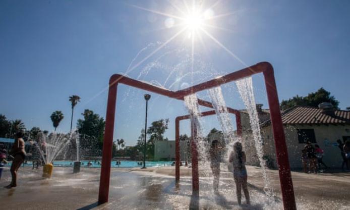 A swimming pool in San Bernardino in June